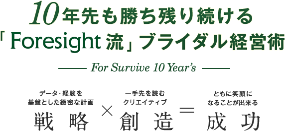 10年先も勝ち残り続ける「Foresight流」ブライダル経営術