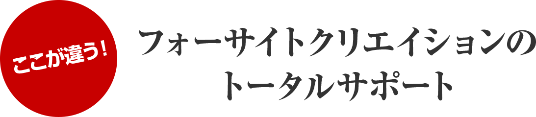 ここが違う！フォーサイトクリエイションのトータルサポート