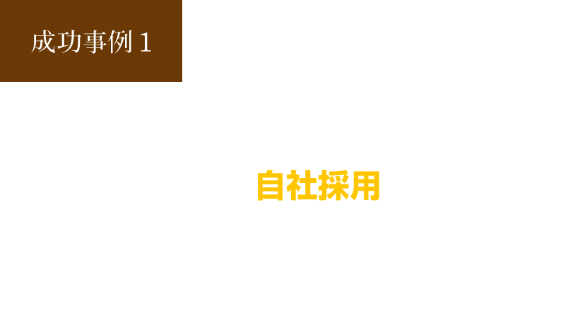 成功事例１ リクルーティングサービスからのエントリー減を自社採用でカバー。